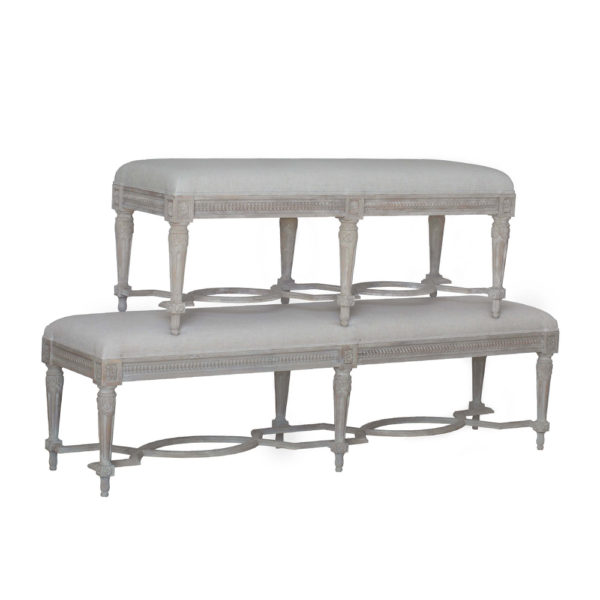 Queen Constance Bench in Fog Linen