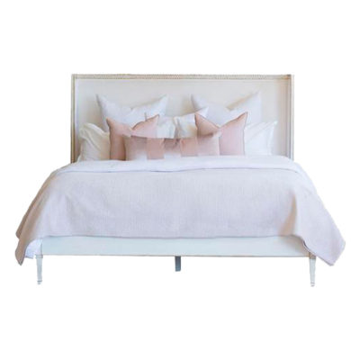 Cassia Bed in Ivory Velvet