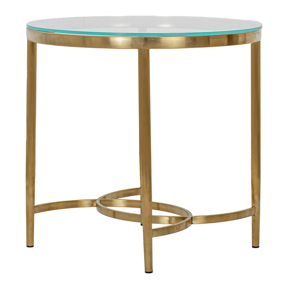 Modern Round with Glass Top Side Table Sophia Home