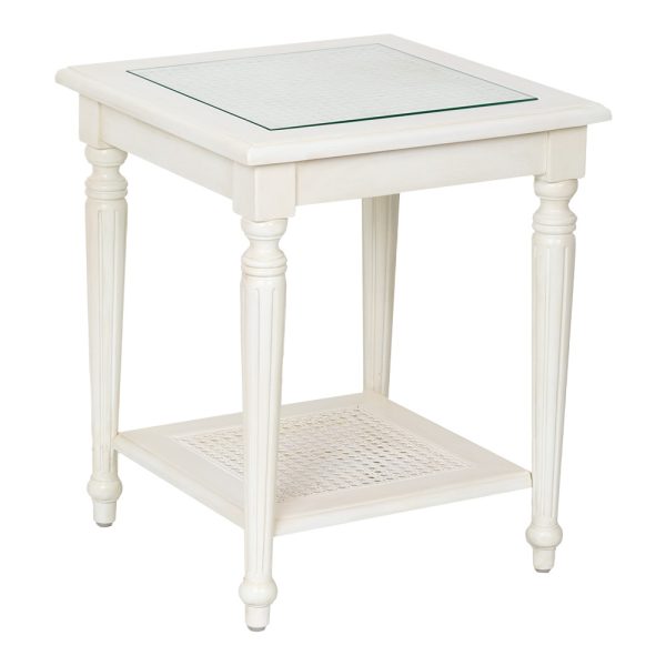 Mila Glass Top Side Table