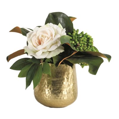 Champagne Rose Accent in Gold Metal