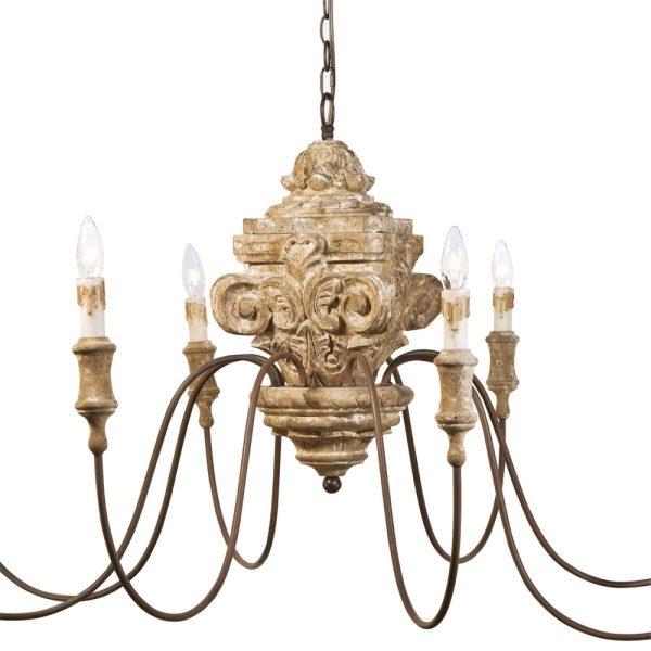 Wood Carved Chandelier - Image 5