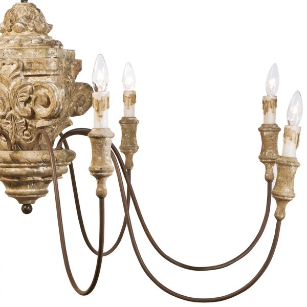 Wood Carved Chandelier - Image 4
