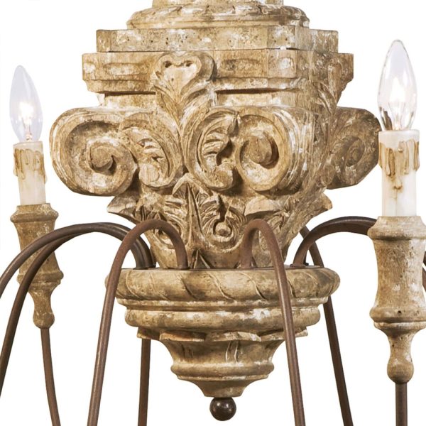 Wood Carved Chandelier - Image 3