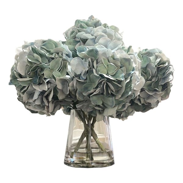 Petite Teal Hydrangea Centerpiece in Water