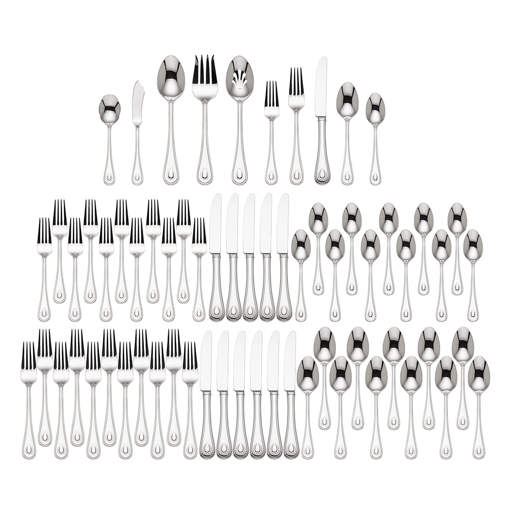 French Perle 65 Piece Flatware Set Sophia Home