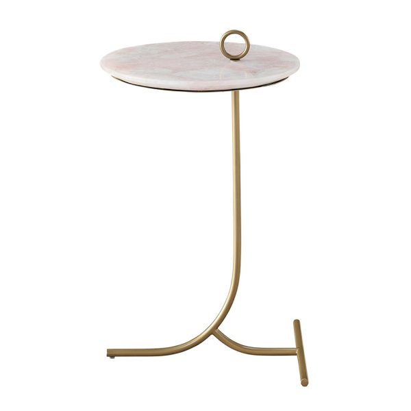 Tranquility White and Gold Accent Table