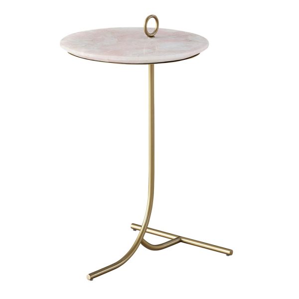 Tranquility White and Gold Accent Table - Image 3