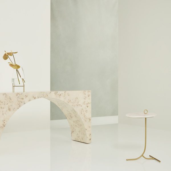 Tranquility White and Gold Accent Table - Image 4