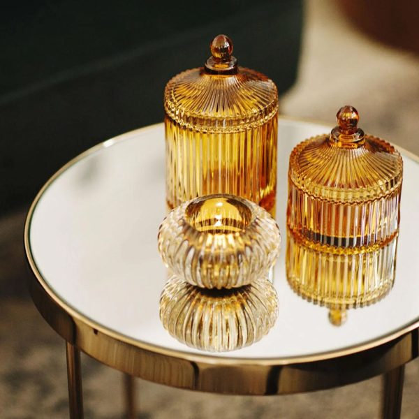 Amber Glass Jar - Image 3