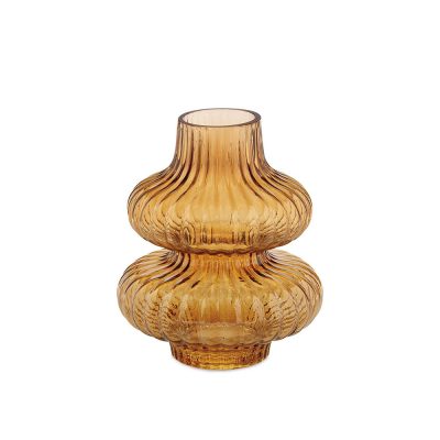 Amber Glass Vase - Small