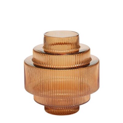 Brown Blown Glass Flowerpot - Small