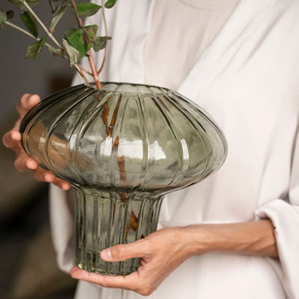 Green Blown Glass Flowerpot - Image 4