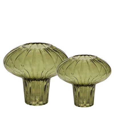 Green Blown Glass Flowerpot