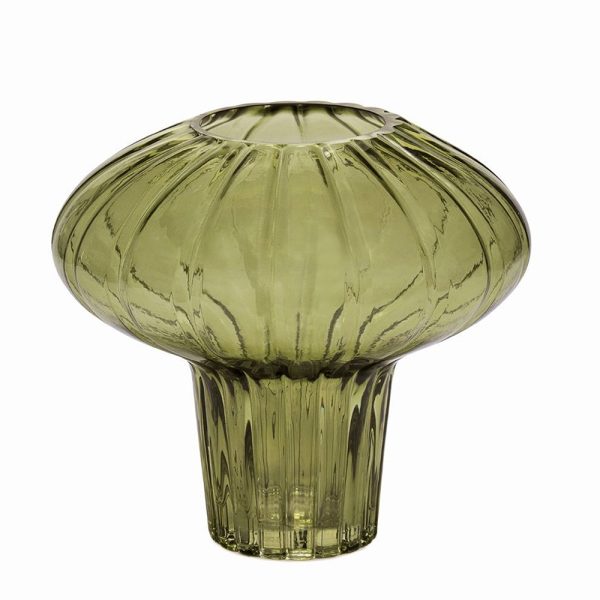 Green Blown Glass Flowerpot - Image 3