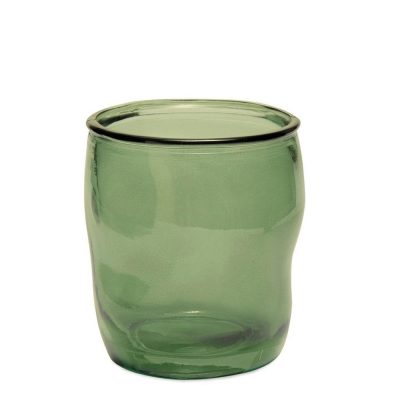Green Glass Toothbrush Holder