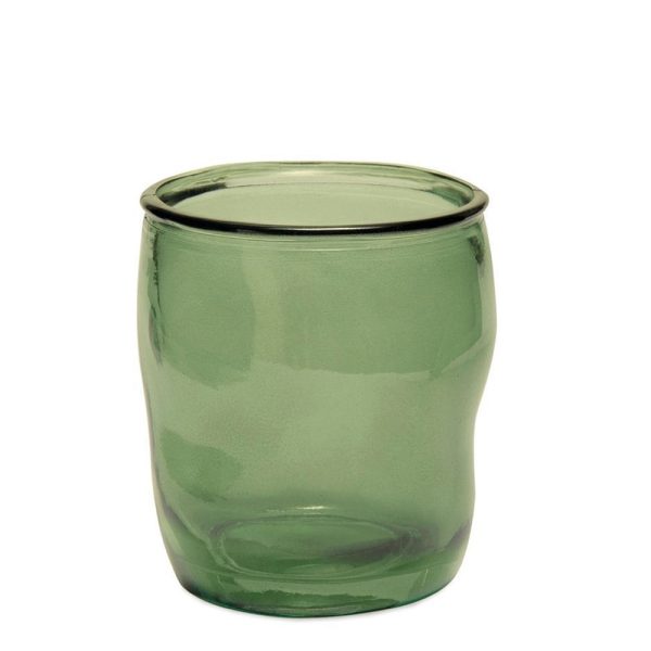 Green Glass Toothbrush Holder