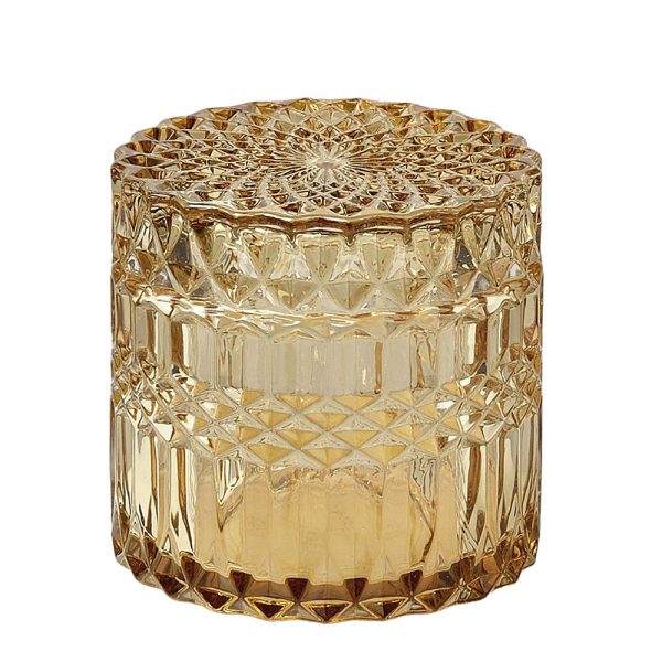 Yellow Glass Jewelry Jar - Image 2