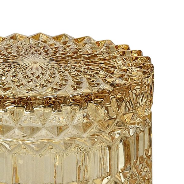 Yellow Glass Jewelry Jar - Image 3