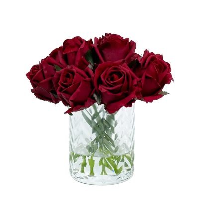 Herringbone Flower - Red Rose Buds