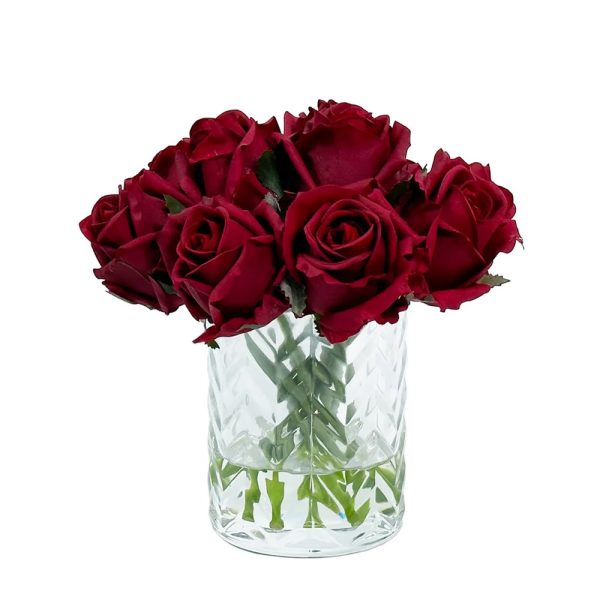 Herringbone Flower - Red Rose Buds
