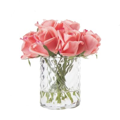 Herringbone Flower - Peach Rose Buds