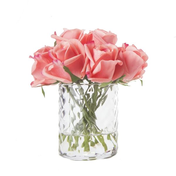 Herringbone Flower - Peach Rose Buds