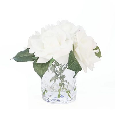 Herringbone Flower - Blush and White Roses