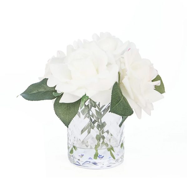 Herringbone Flower - Blush and White Roses