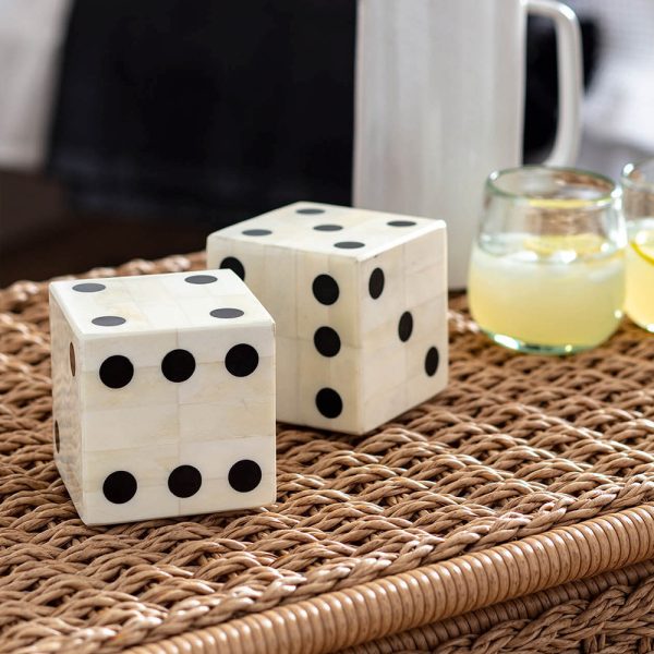 Oversized Bone Gaming Dice Pair - Image 3