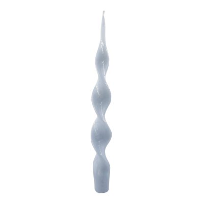 Stormy Azure Blue Shiny Spiral Candle