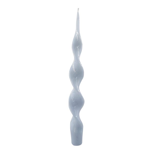 Stormy Azure Blue Shiny Spiral Candle