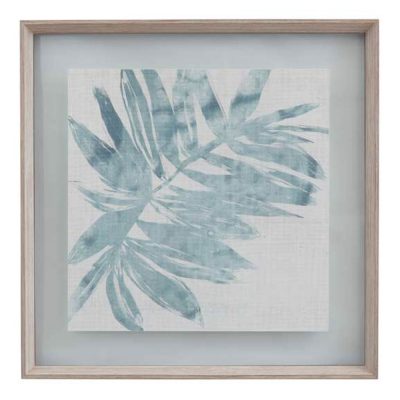 Burlap Ocean Palm I Framed Print