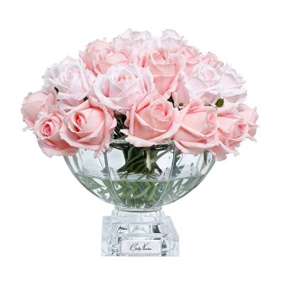 37 Rose Buds in Mixed Pink and Silver Badge