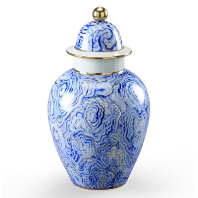 Marbleized Covered Urn