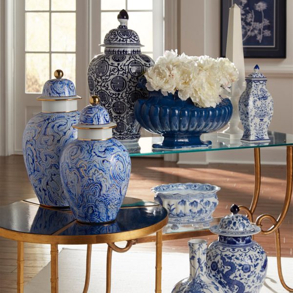 Marbleized Covered Urn - Image 3