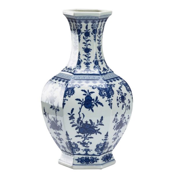 Dynasty Blue and White Flower Vase